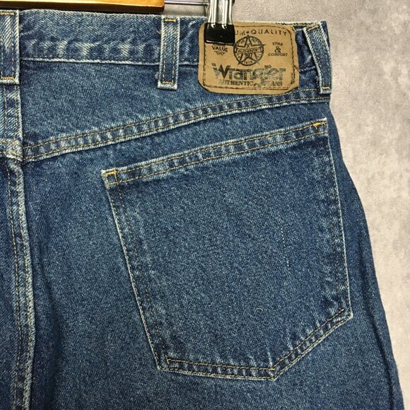 Wrangler Mens Nylon Leg Field Blue Jeans size 34x30 Denim Brush Work Pants - Picture 5 of 10